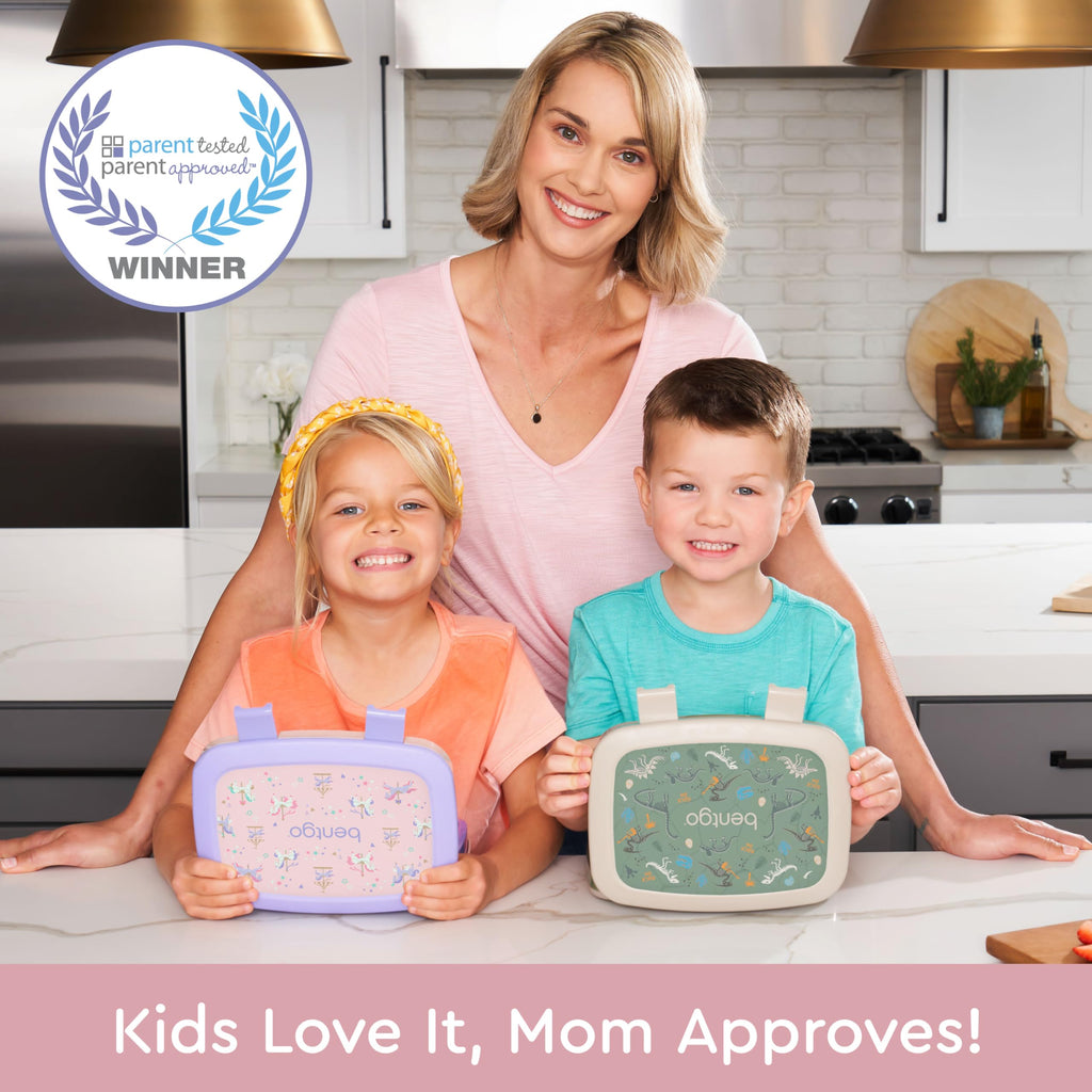 Bentgo Kids Prints Leak-Proof, 5-Compartment Bento-Style Kids Lunch Box - Ideal Portion Sizes for Ages 3-7, Durable, Drop-Proof, Dishwasher Safe, & PFAS & BPA-Free Materials (Unicorn)