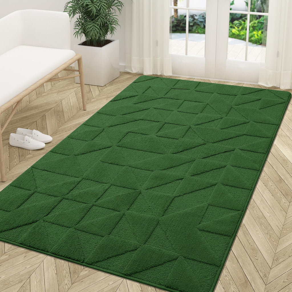 OLANLY Door Mats Indoor, Non-Slip, Absorbent, Dirt Resist, Entrance Washable Mat, Low-Profile Inside Entry Doormat for Entryway (32x20 inches, Grey)