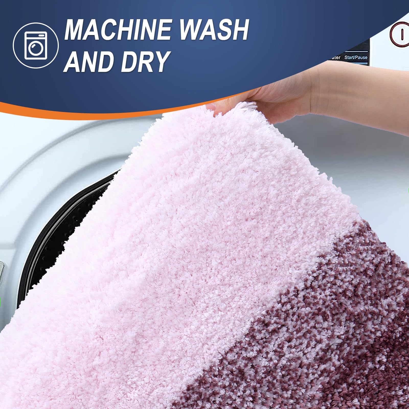 OLANLY Bathroom Rugs Sets 3 Piece, Soft Absorbent Microfiber Bath Mats and U-Shaped Contour Toilet Rug, Machine Wash Dry, Plush Shaggy Bath Mat Set for Bathroom (30"x20"+24"x16"+24"x20", Grey)