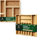 ROYAL CRAFT WOOD Luxury Bamboo Kitchen Drawer Organizer and Storage Box 5pcs Bundle