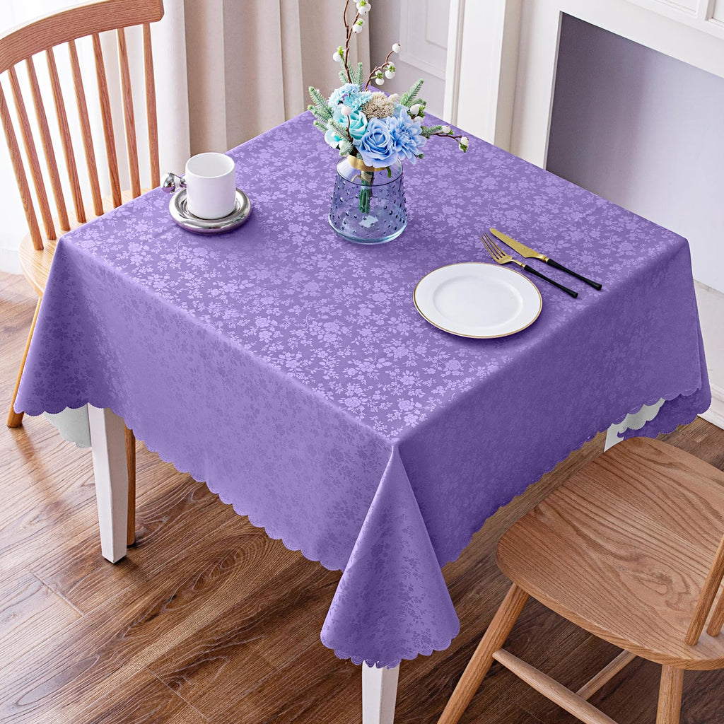 Smiry Rectangle Table Cloth, Waterproof Heavy Duty Vinyl Tablecloths, Wipeable Washable Table Cover for Kitchen and Dining Room (Beige, 60" X 84")