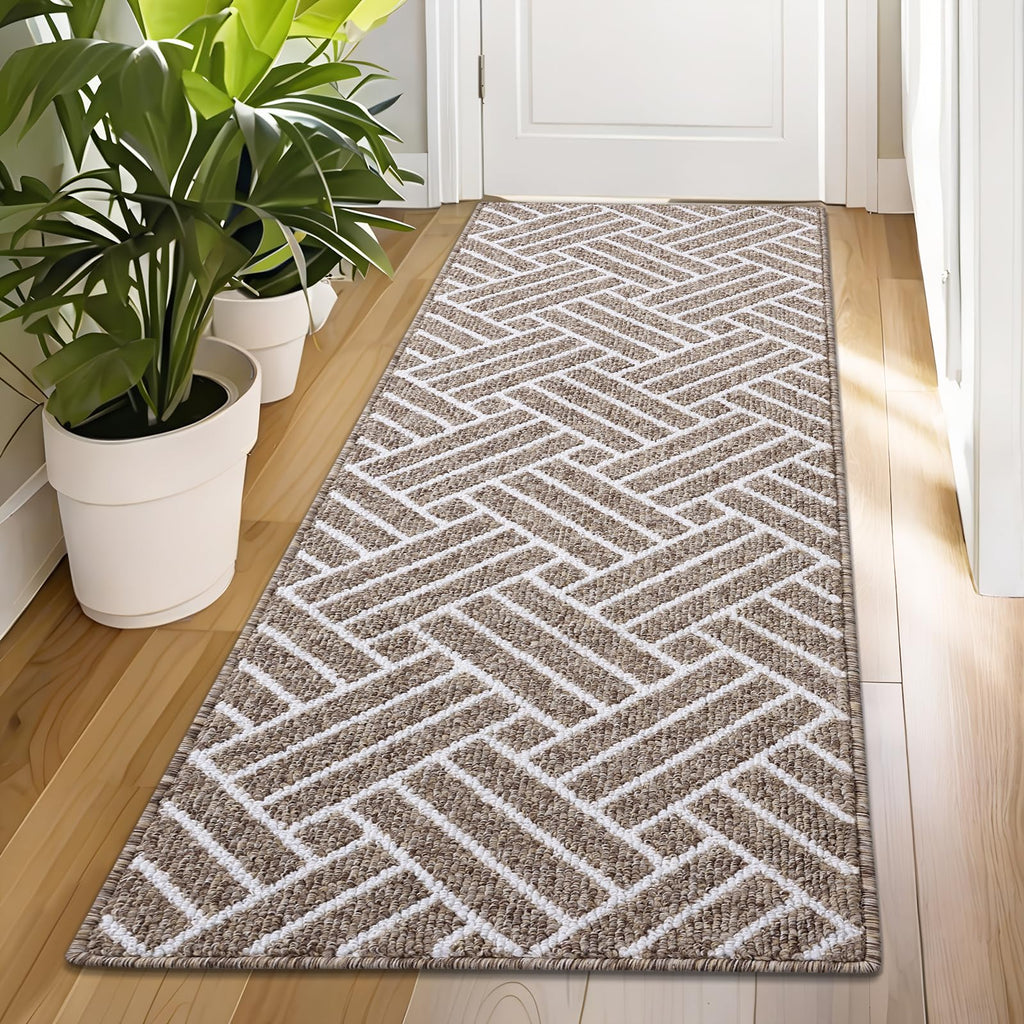 OLANLY Indoor Door Mat, 32x20 Inch, Dirt Resistant and Absorbent, Non-Slip Rubber Backing Floor Mats, Easy Clean Low-Profile Doormat for Entryway, Front Door, and Inside Entrance, Grey