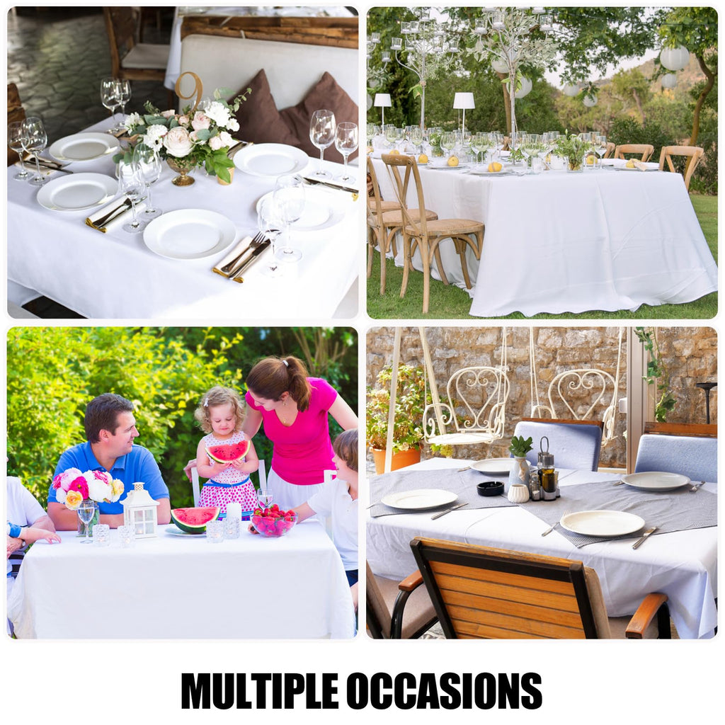 Smiry Rectangle Table Cloth, Waterproof Anti-Scratch Polyester Tablecloth, Decorative Washable Fabric Table Cover for Dining, Buffet, Parties and Outdoor, 60x84, Black