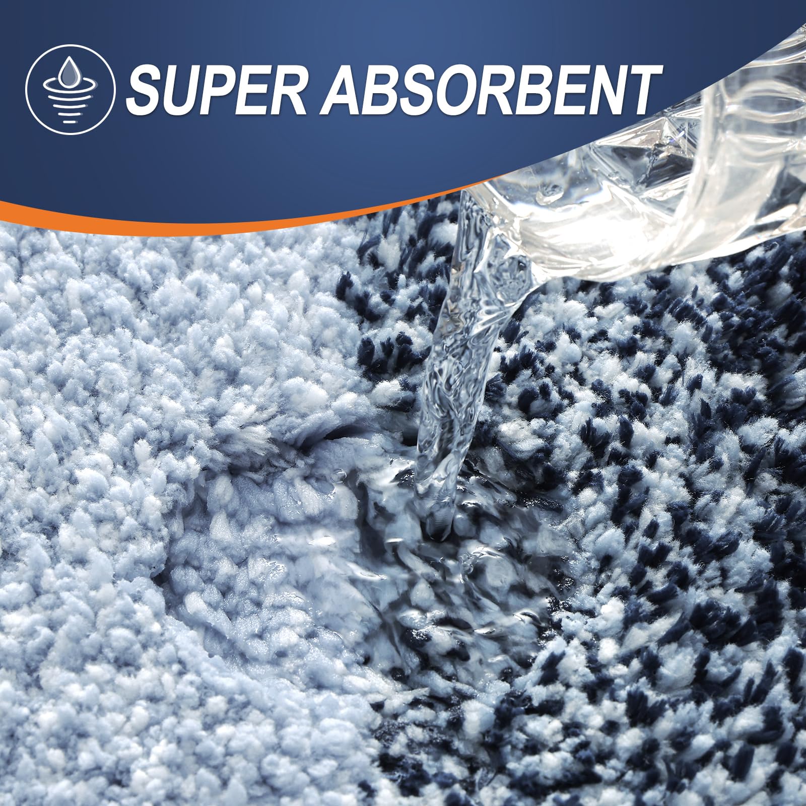 OLANLY Bathroom Rugs Sets 3 Piece, Soft Absorbent Microfiber Bath Mats and U-Shaped Contour Toilet Rug, Machine Wash Dry, Plush Shaggy Bath Mat Set for Bathroom (30"x20"+24"x16"+24"x20", Grey)