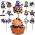 24 PCS Halloween Cupcake Toppers, Cake Decorations, Ghost Cupcake Toppers, Cupcake Decorations Picks for Theme Party, Bat Birthday, Baby Shower