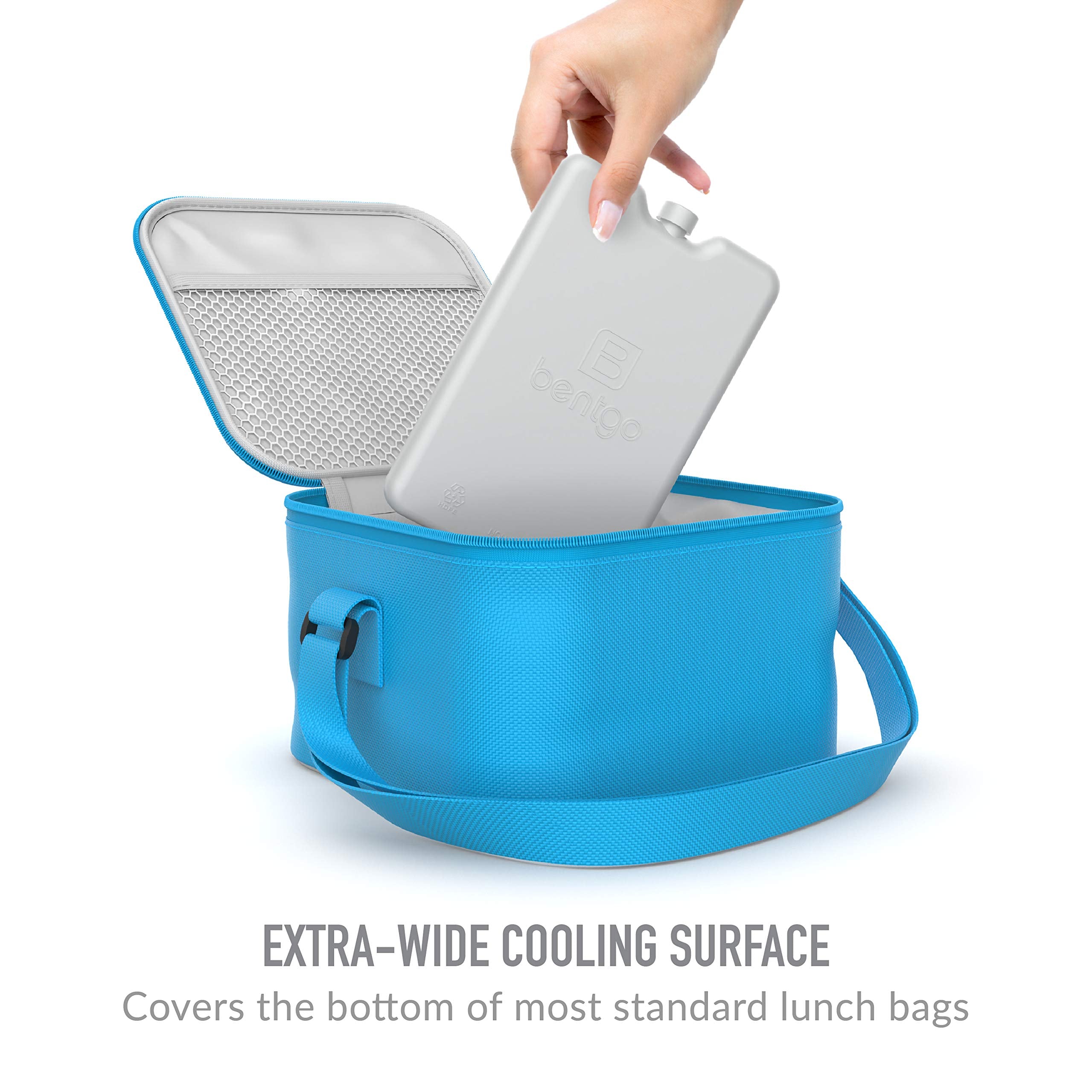 Bentgo Ice Lunch Chillers - Ultra-Thin Ice Packs Perfect for Everyday Use in Lunch Bags, Lunch Boxes and Coolers - 4 Pack (Gray)