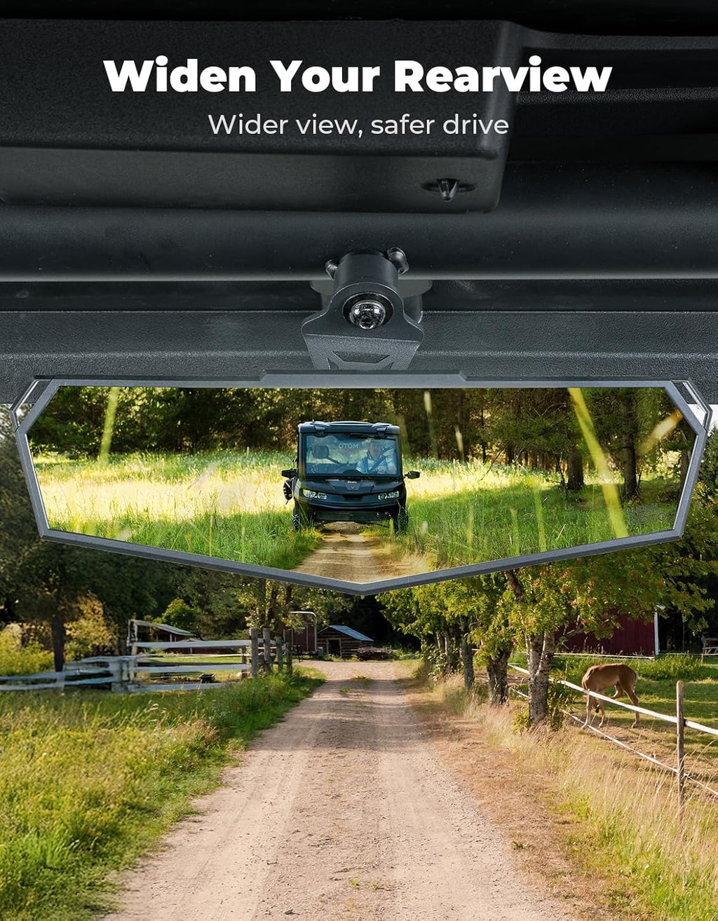 KEMIMOTO Rear View Mirror Compatible with CFMOTO UFORCE U10 Pro/Pro XL/600 & ZForce 950 Sport & Trail 2023-2026, Multi-Angle Adjustment, Features Stable Top Mounting No Vibration Accessories