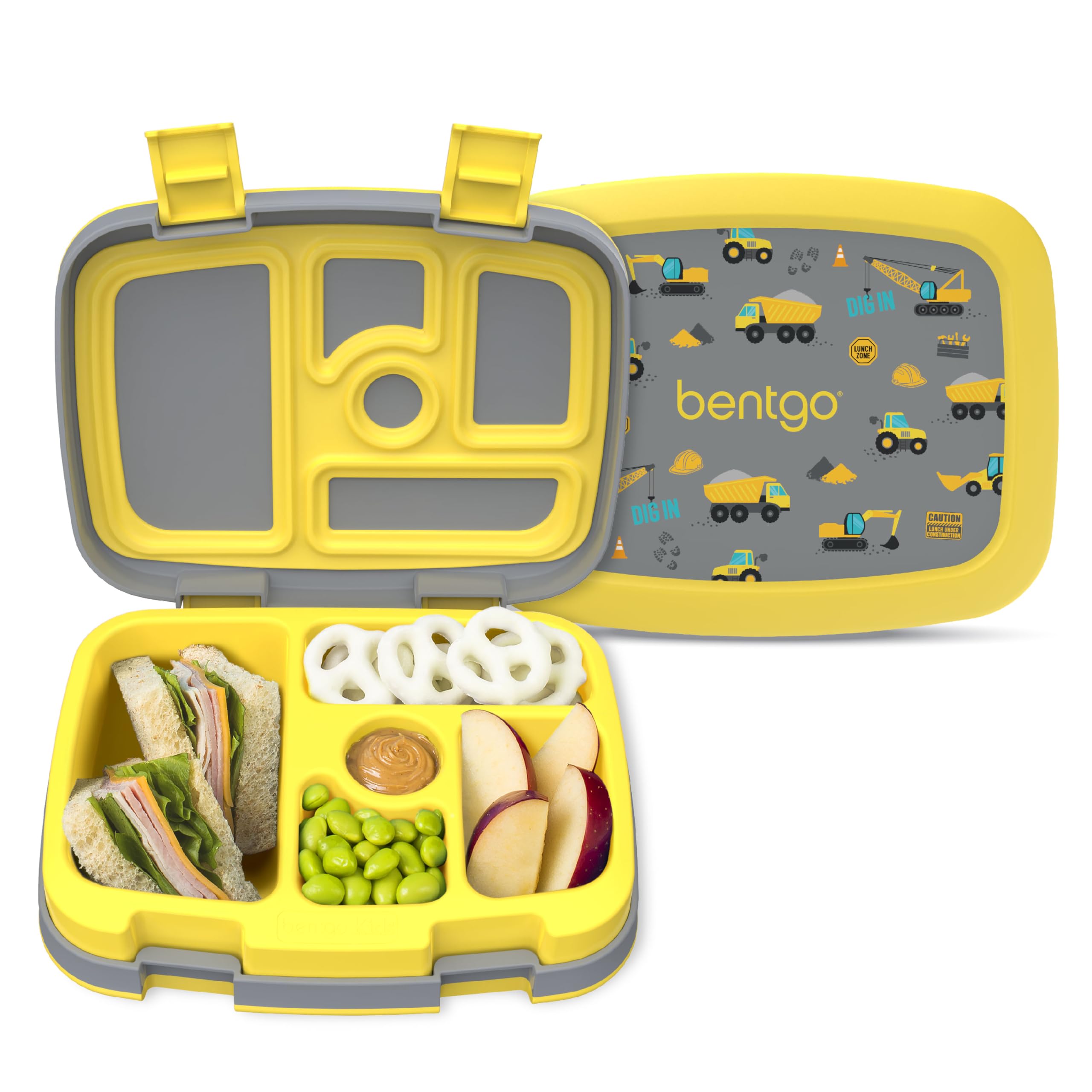 Bentgo Kids Prints Leak-Proof, 5-Compartment Bento-Style Kids Lunch Box - Ideal Portion Sizes for Ages 3-7, Durable, Drop-Proof, Dishwasher Safe, & PFAS & BPA-Free Materials (Unicorn)