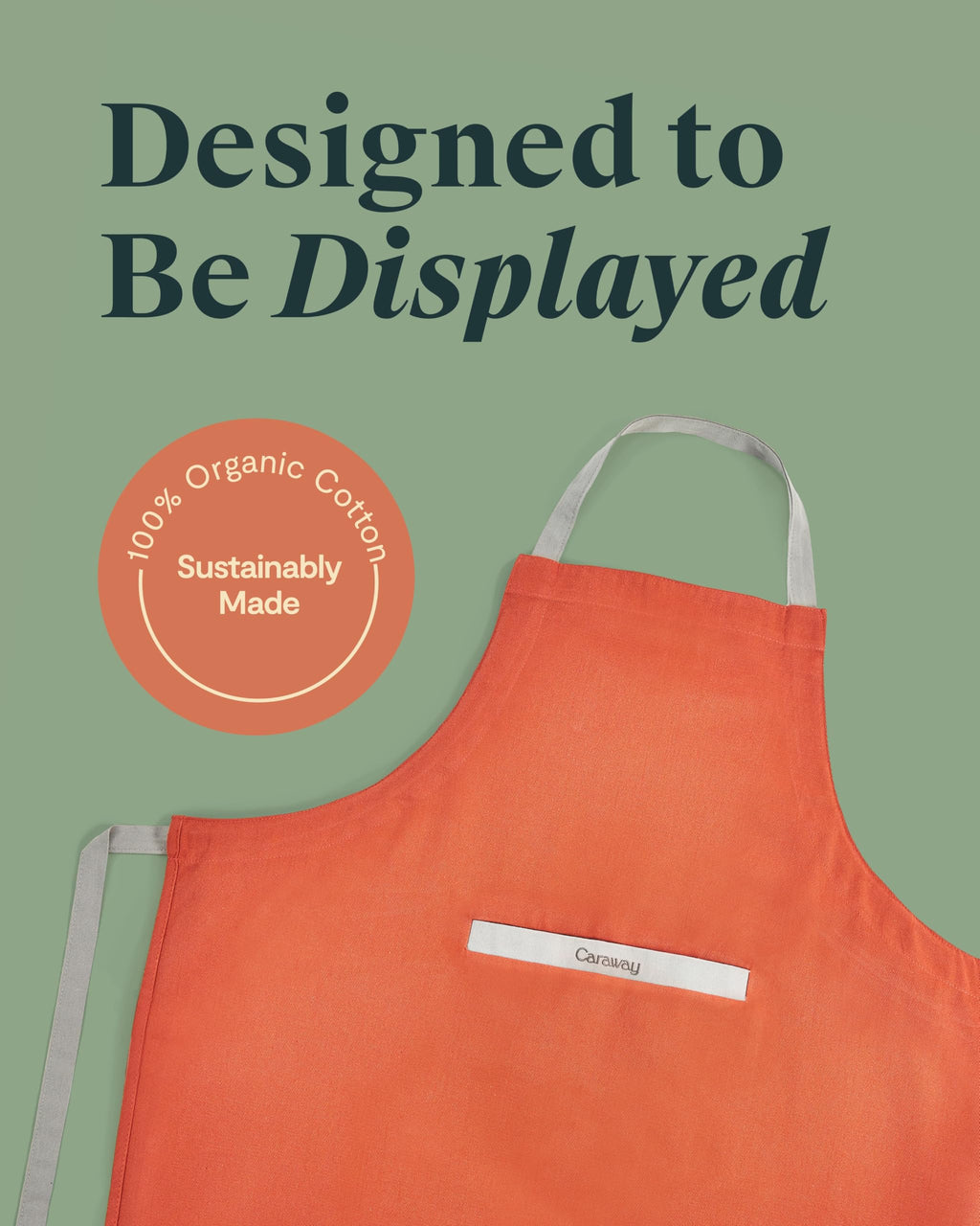 Caraway Apron - 100% Organic Cotton Apron - Features 2 Pockets & Adjustable Neck Strap