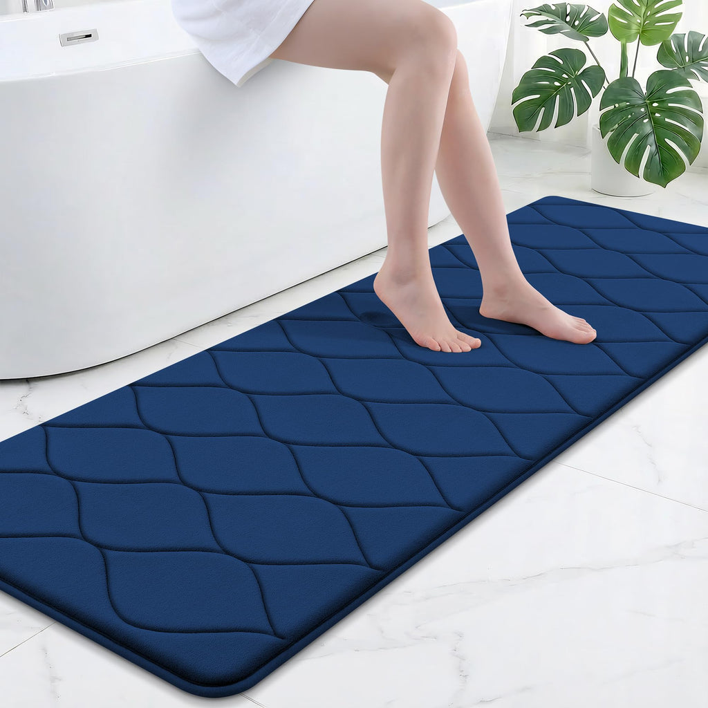 Smiry Memory Foam Bath Mat 30''x20'', Ultra Soft Non-Slip Bathroom Rug, Plush Water Absorbent Quick Dry and Machine Washable Floor Mat for Shower, Tub & Home Decor, Grey