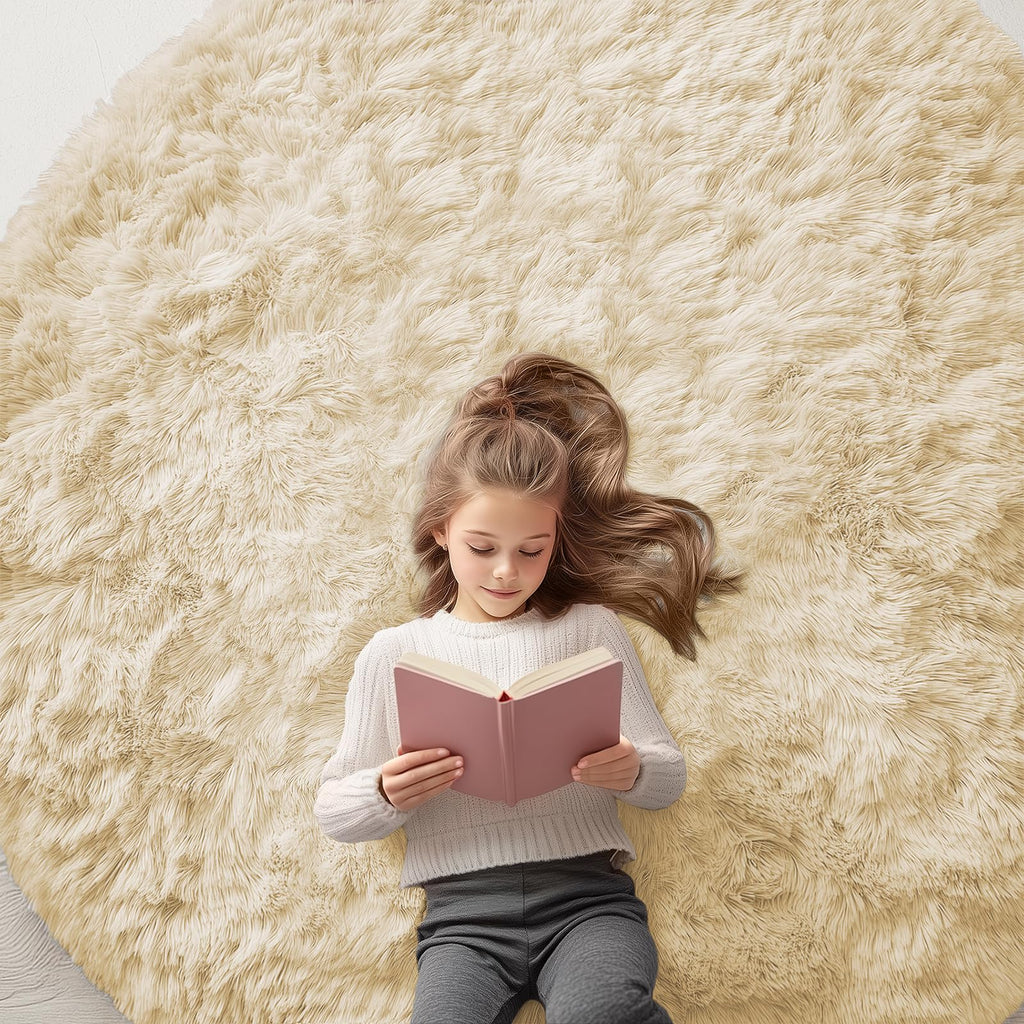 OLANLY Area Rugs for Living Room Bedroom, Machine Washable 4x5.9 ft Soft Fluffy Shaggy Bedside Rug, Indoor Floor Carpet for Kids Girls and Boys, Dorms, Nursery Rooms, Home Decor Aesthetic, Grey