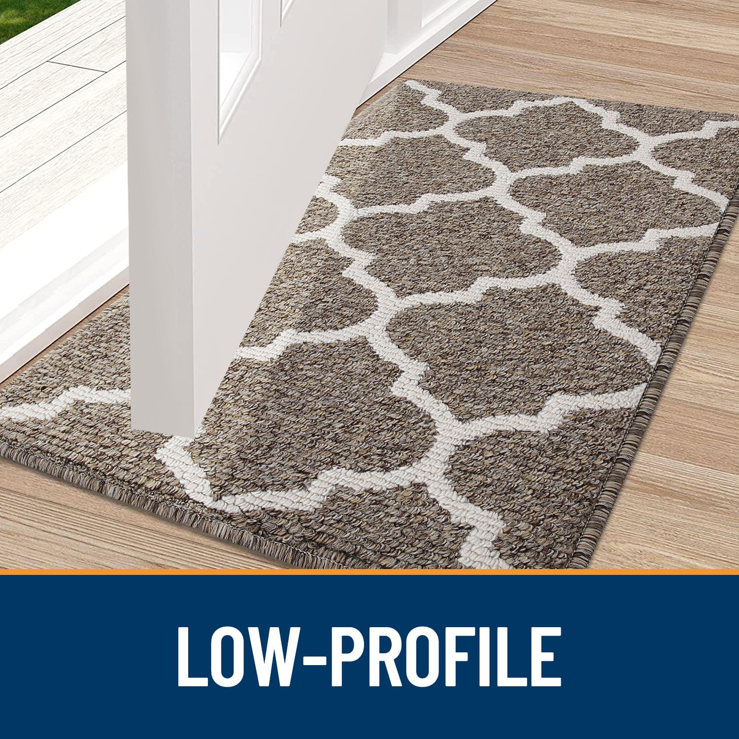 OLANLY Indoor Door Mat, 32x20, Non-Slip Absorbent Resist Dirt Entrance Mat, Washable Low-Profile Inside Floor Doormats for Entryway, Grey