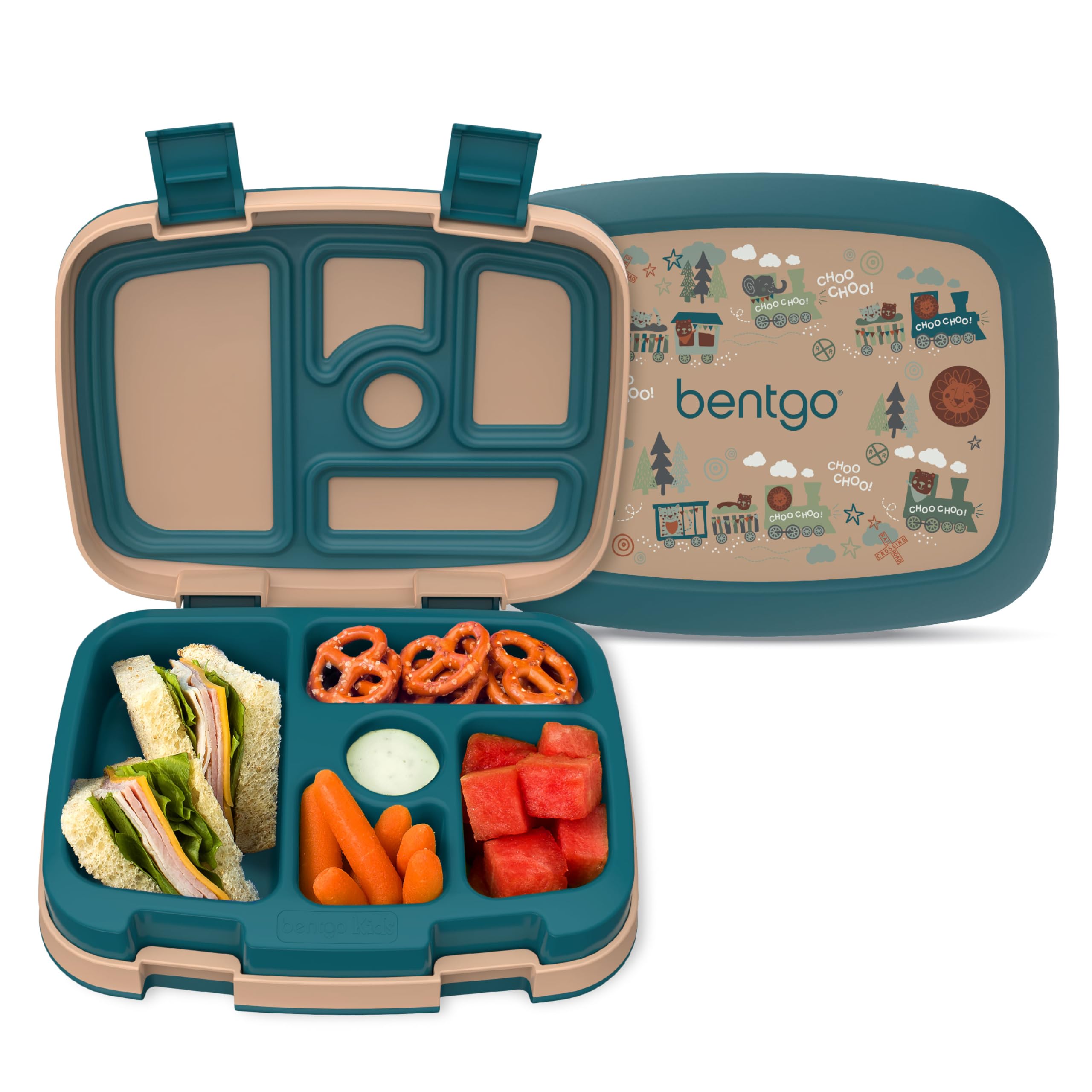 Bentgo Kids Prints Leak-Proof, 5-Compartment Bento-Style Kids Lunch Box - Ideal Portion Sizes for Ages 3-7, Durable, Drop-Proof, Dishwasher Safe, & PFAS & BPA-Free Materials (Unicorn)