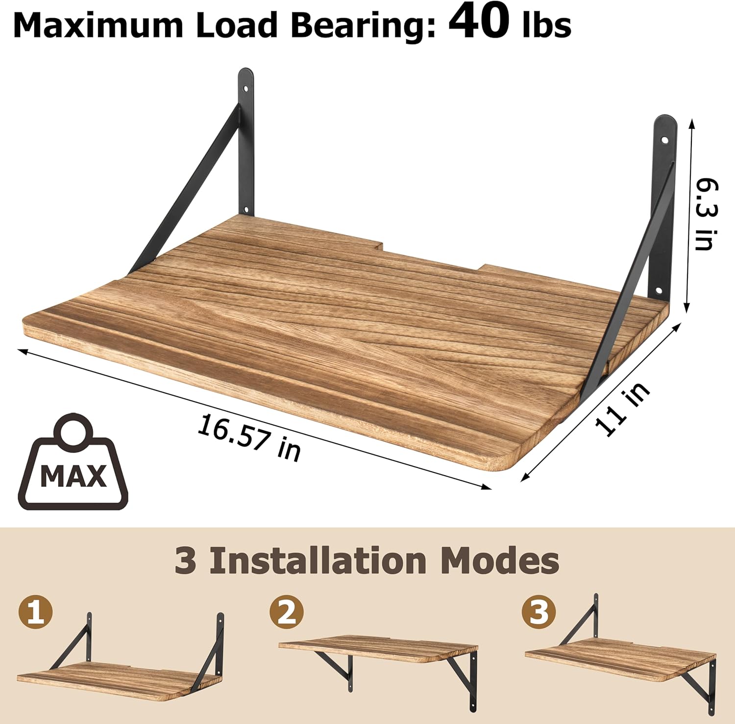 RedCall Projector Mount Shelf,Wall Mount Floating Shelf for Router/Modem Cable Box,16.57" x 11"(L*W)