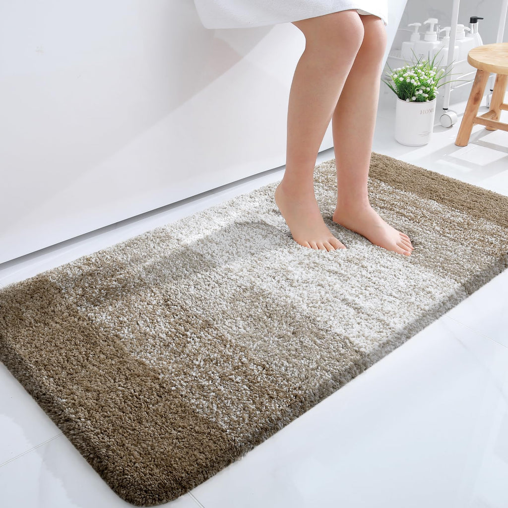 OLANLY Bathroom Rugs Mat 30x20, Extra Soft Absorbent Microfiber Bath Rugs, Rubber Backing, Quick Dry, Machine Washable Bath Mats for Bathroom Floor, Tub and Shower, Home Decor Accessories, Grey