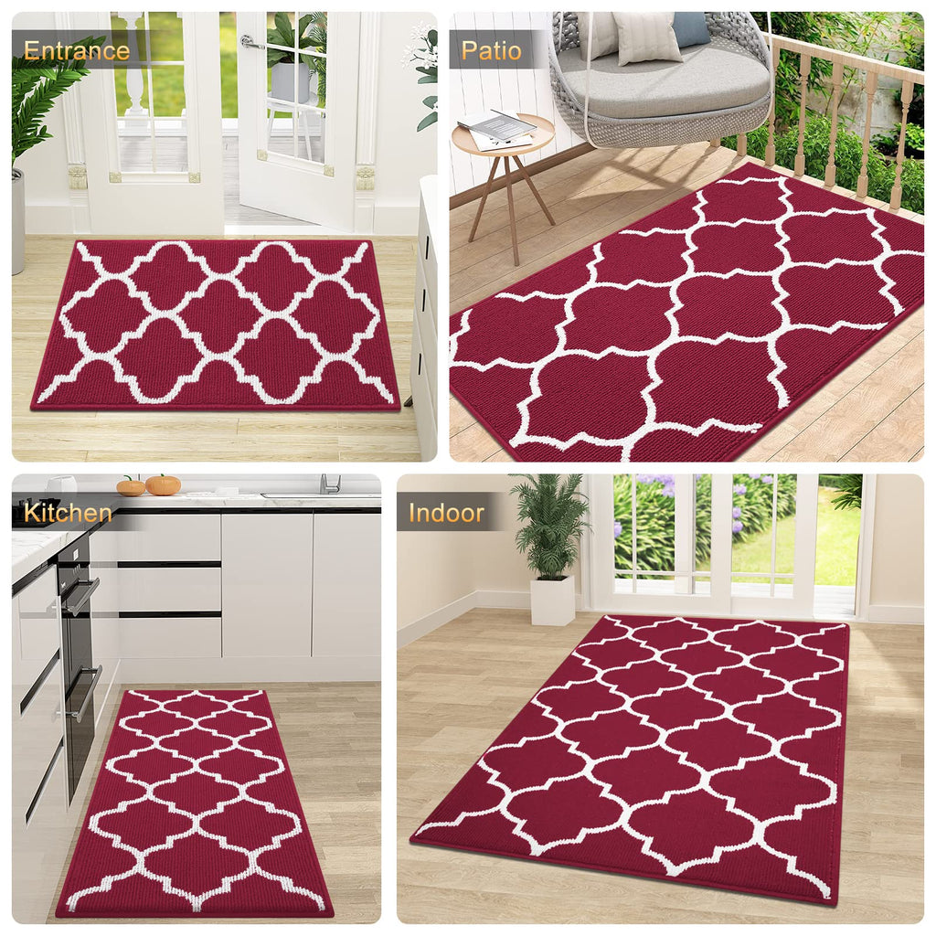 OLANLY Indoor Door Mat, 32x20, Non-Slip Absorbent Resist Dirt Entrance Mat, Washable Low-Profile Inside Floor Doormats for Entryway, Grey