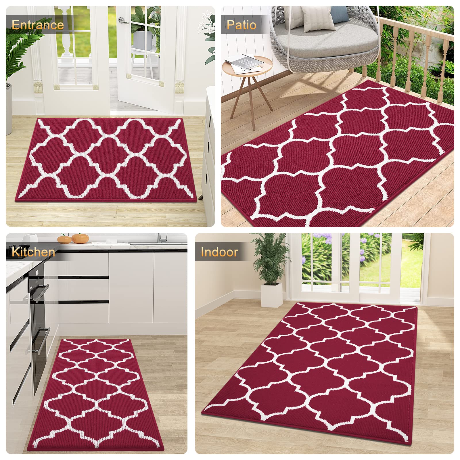 OLANLY Indoor Door Mat, 32x20, Non-Slip Absorbent Resist Dirt Entrance Mat, Washable Low-Profile Inside Floor Doormats for Entryway, Grey