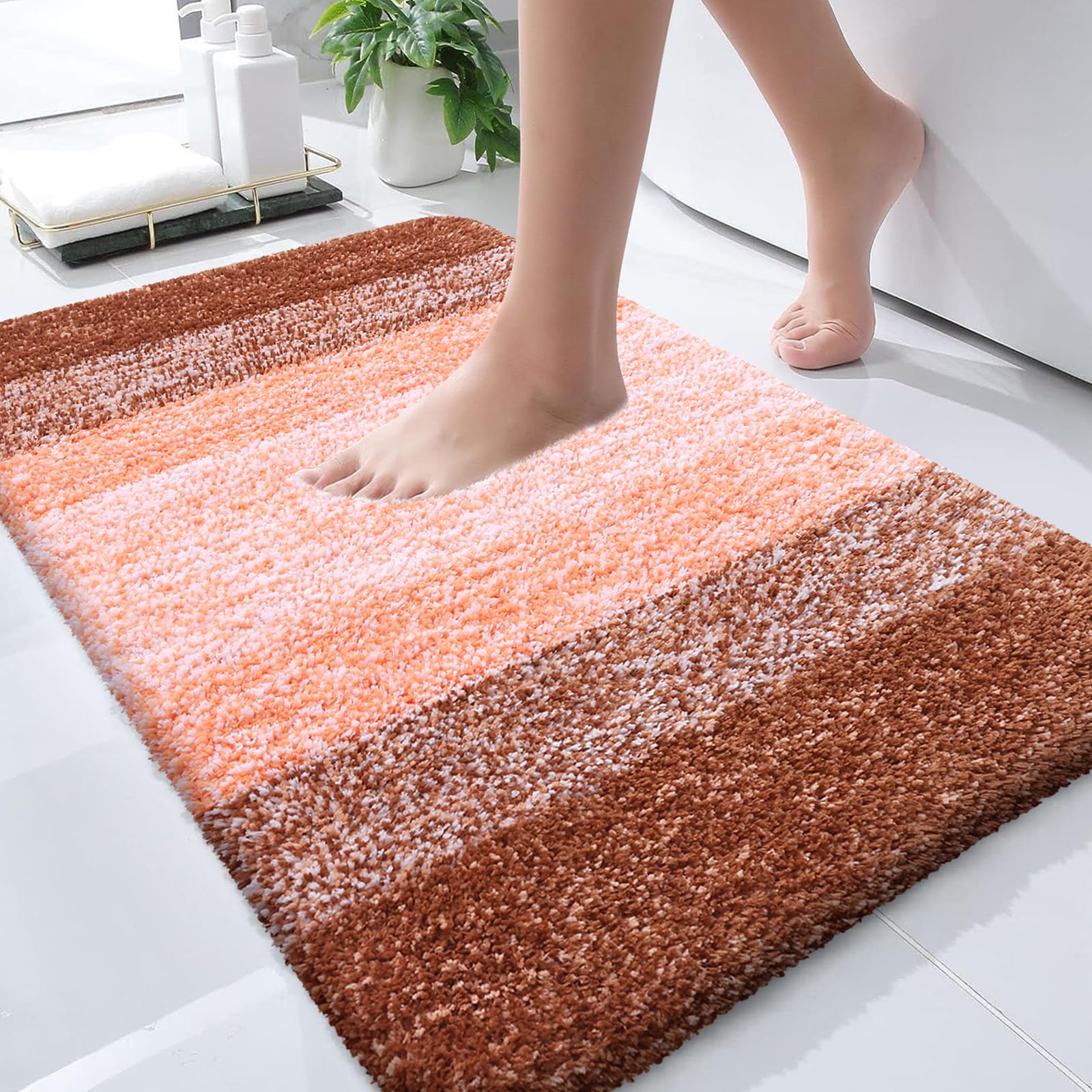 OLANLY Bathroom Rugs Mat 30x20, Extra Soft Absorbent Microfiber Bath Rugs, Rubber Backing, Quick Dry, Machine Washable Bath Mats for Bathroom Floor, Tub and Shower, Home Decor Accessories, Grey