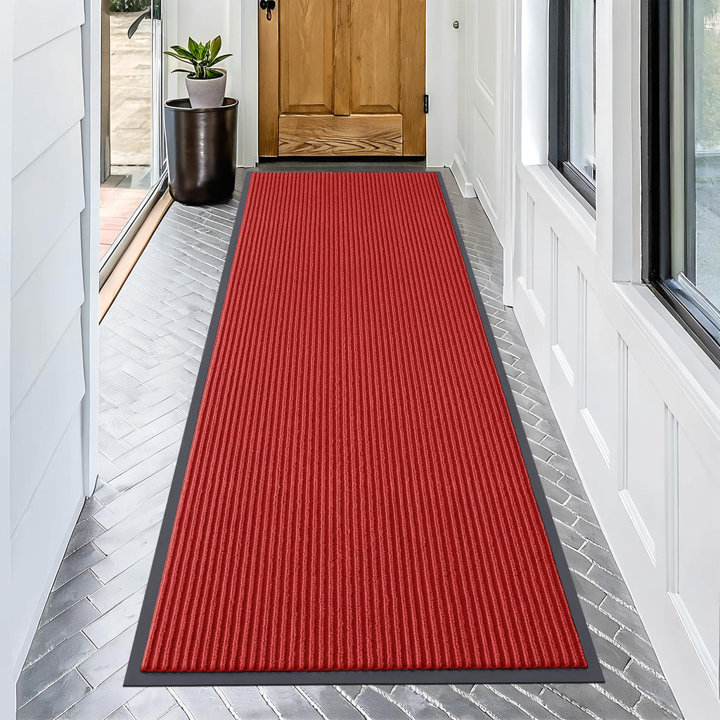 OLANLY Front Door Mat Indoor Outdoor Entrance, Waterproof Heavy Duty Doormat, Fade Resistant, Low Profile, Easy Clean Patio Porch Welcome Floor Mats for Entry, 29.5x17, Grey