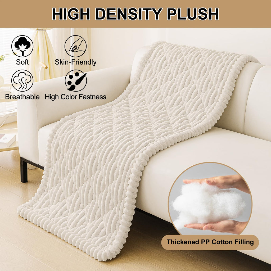 Smiry Pet Couch Cover for Dogs Washable, Non-Slip Fuzzy Couch Covers for 3 Cushion Sofa Pet Friendly, Soft Thick Furniture Protector Sofa Slipcover Mat for Dogs (Camel, 27.6" x 59")