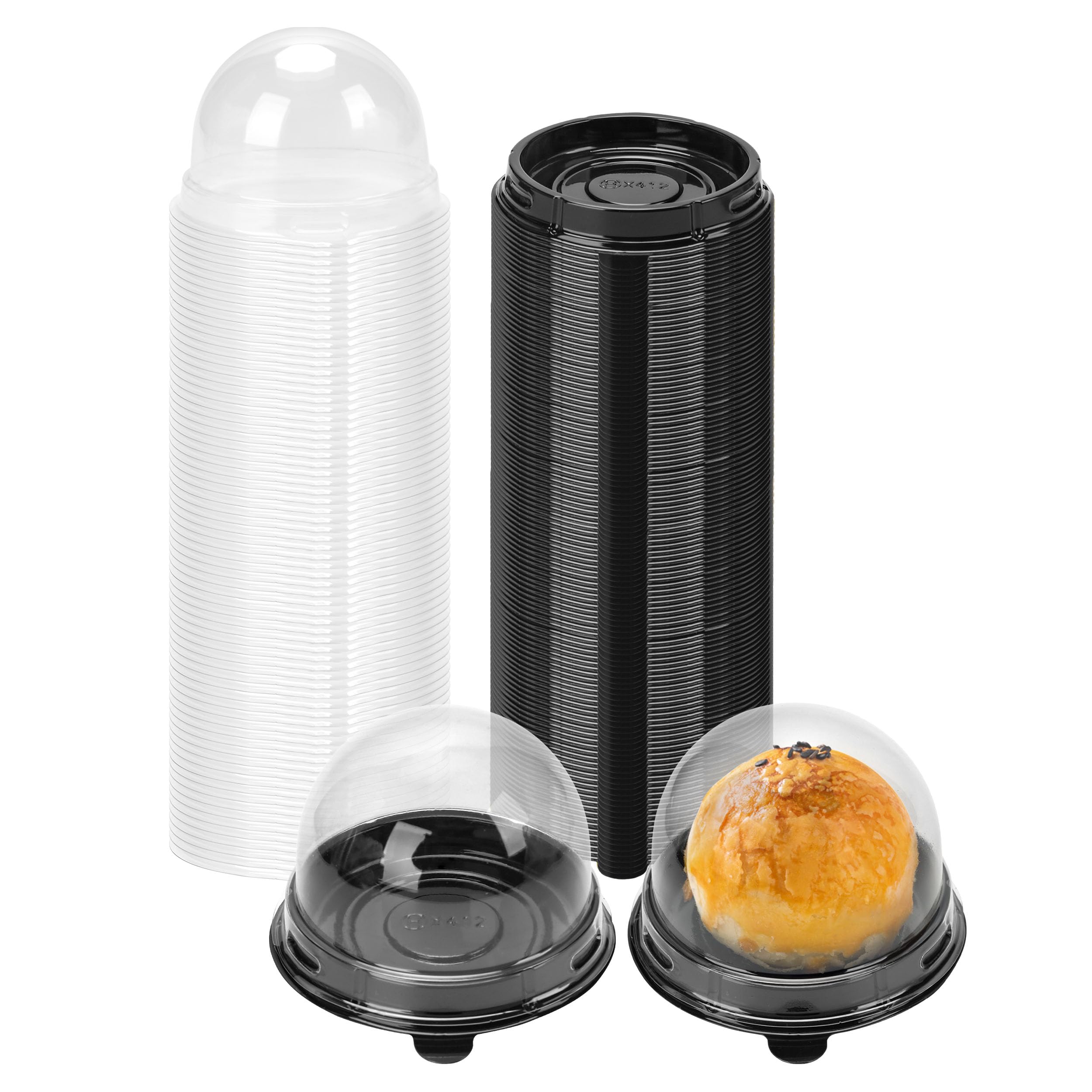 Mini Individual Cupcake Container Mini Cupcake Holder Desk Pet Containers for Chocolate Covered Cookies, Strawberry, Mooncake(50 Pack, Gold)