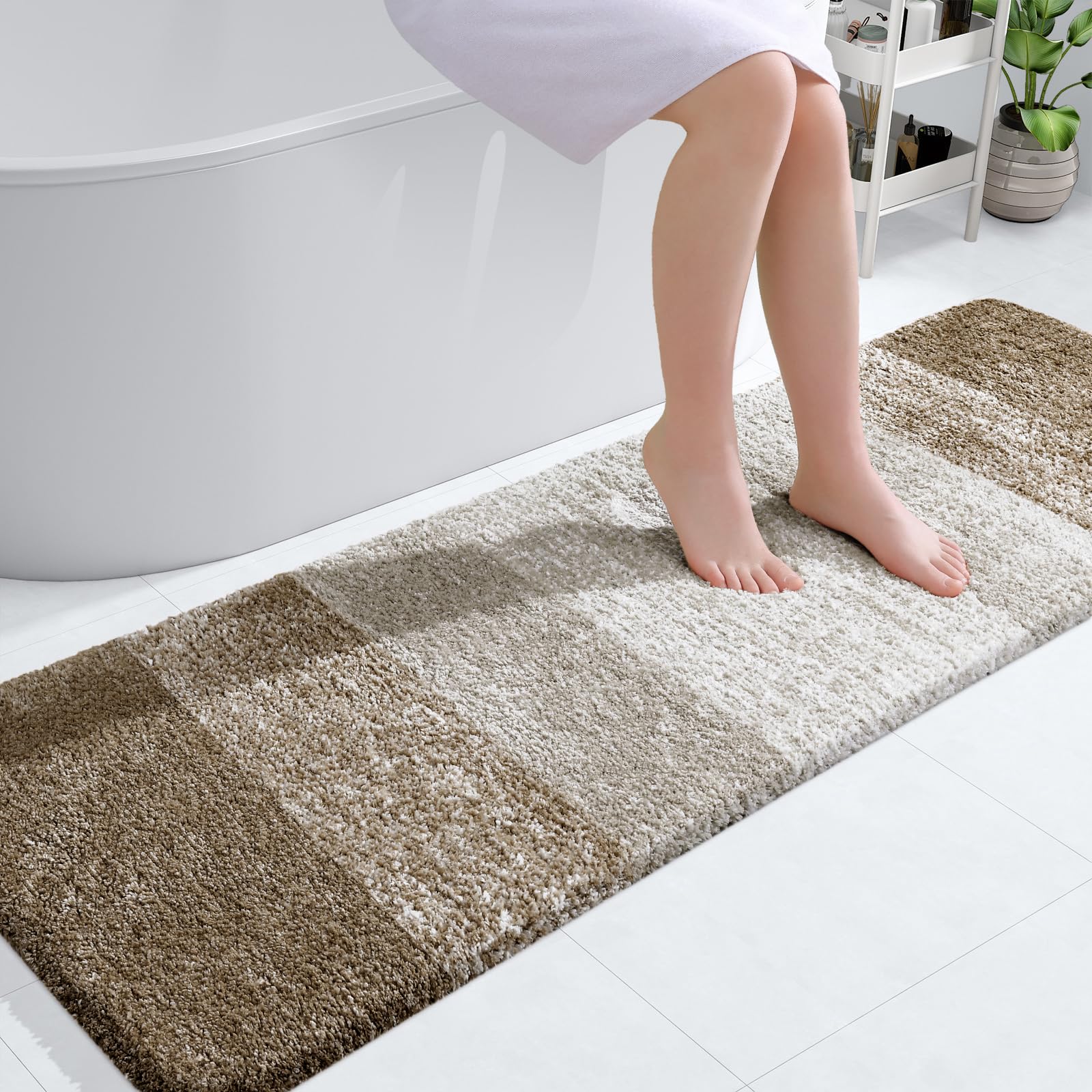 OLANLY Bathroom Rugs Mat 30x20, Extra Soft Absorbent Microfiber Bath Rugs, Rubber Backing, Quick Dry, Machine Washable Bath Mats for Bathroom Floor, Tub and Shower, Home Decor Accessories, Grey