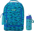 Bentgo 2-in-1 Backpack & Insulated Lunch Bag Set With Stainless Steel Water Bottle (Sharks)