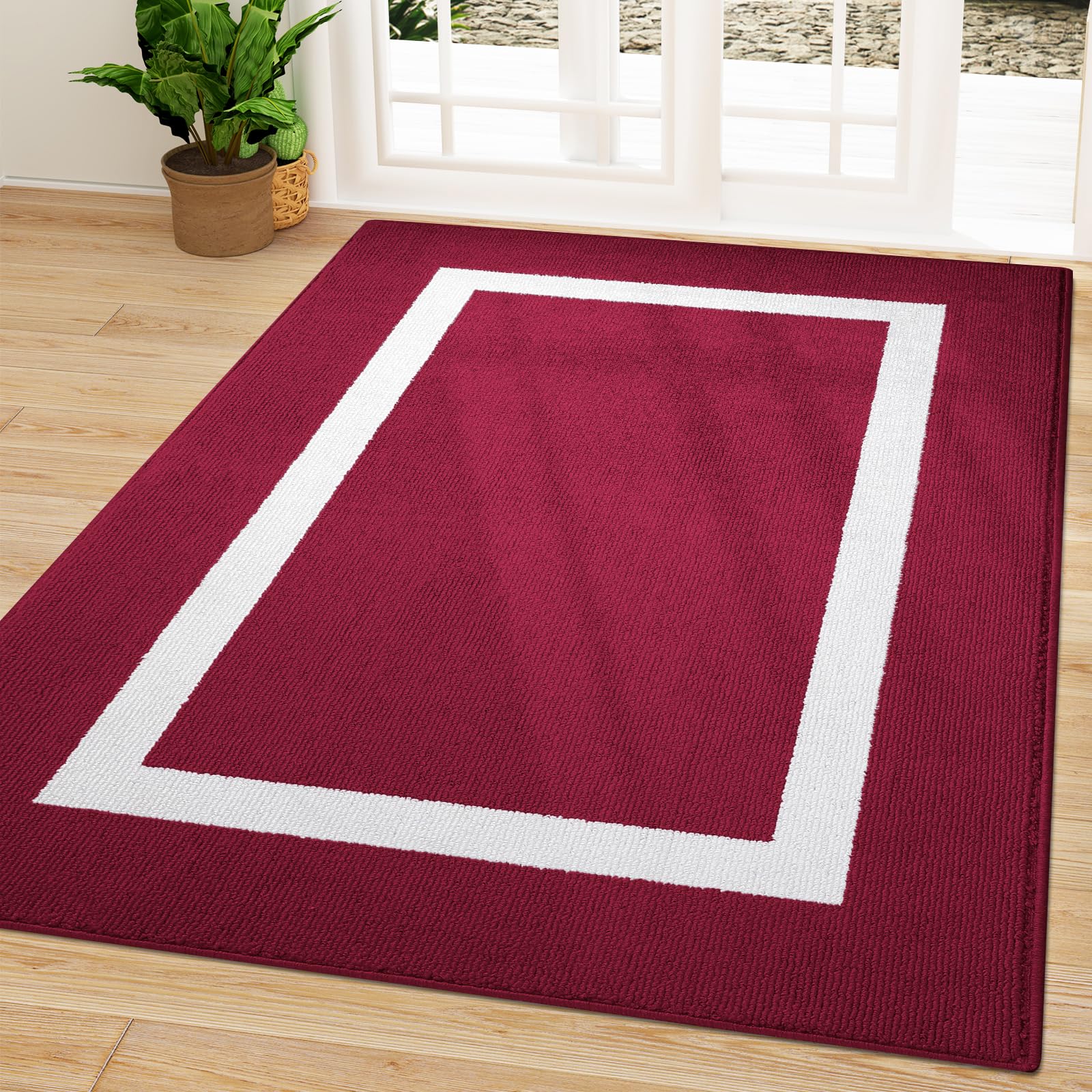OLANLY Indoor Door Mat, 32x20, Non-Slip Absorbent Resist Dirt Entrance Mat, Washable Low-Profile Inside Entry Doormats for Entryway, Grey