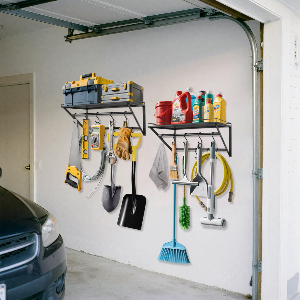 RedCall Heavy-Duty Wall Shelf, 2 Pack Garage Shelf, 23.5" x 12" Large Wall Mounted Shelves for Garage, Laundry Room, Closet, Holds Up to 75 Lbs