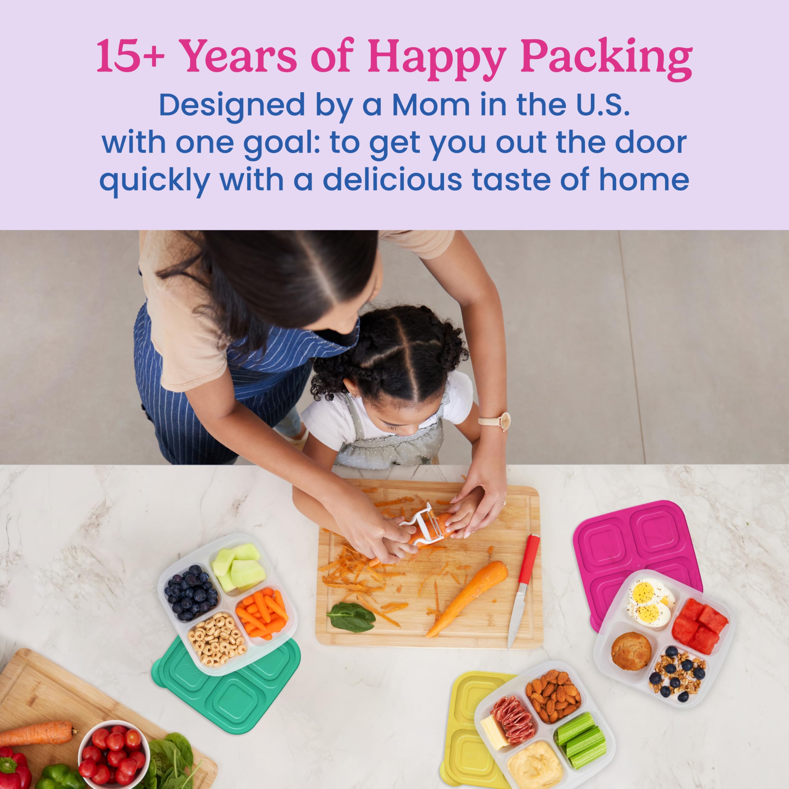 Bentgo Easyboxes 4-Compartment Snack Containers - 8-Piece Set with 4 Trays & 4 Custom-Fit Lids to Seal in Freshness - Reusable Food Storage & Meal Prep Bento BPA-Free Containers (Classic)