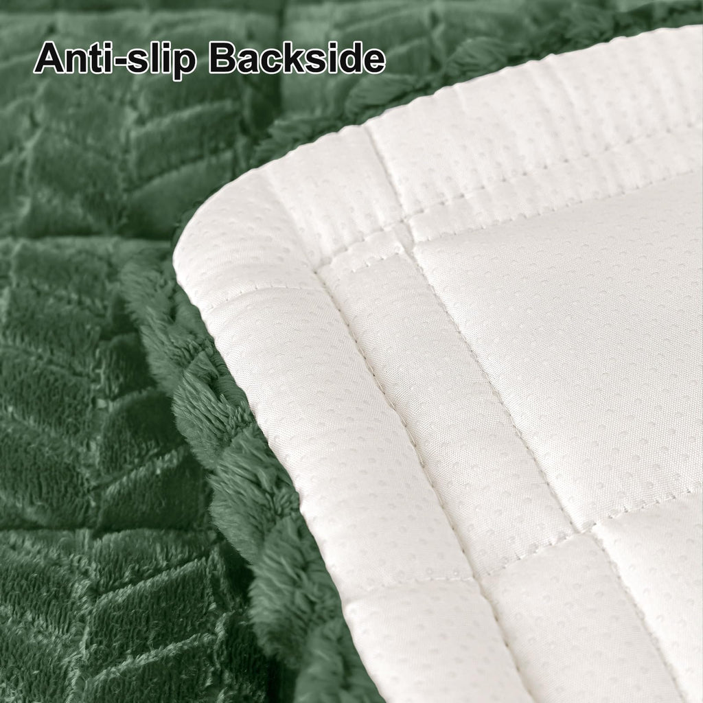 Smiry Non Slip Couch Covers for Dogs, Fuzzy Pet Couch Covers for 2-3 Cushion Sofa Pet Friendly, Soft Sofa Slipcovers Cushion Furniture Protector Washable (Beige, 27.6" x 59")