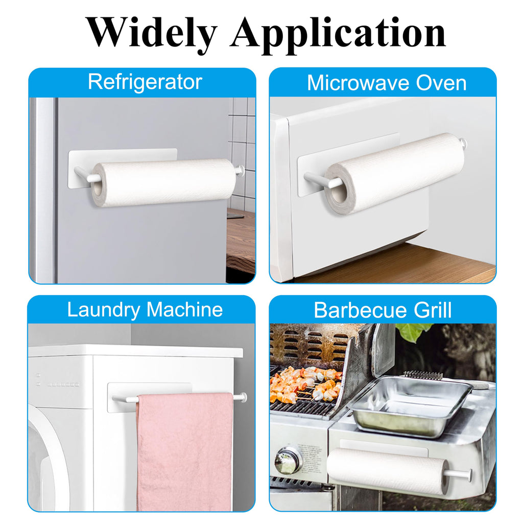 RedCall 2 Pack Magnetic Paper Towel Holder for Fridge,Black Kitchen Towel Holder for Refrigerator/BBQ Grills/Griddles Toolbox/RV,Powerful Magnetic Towel Bar,Kitchen Bathroom Organizers and Storage