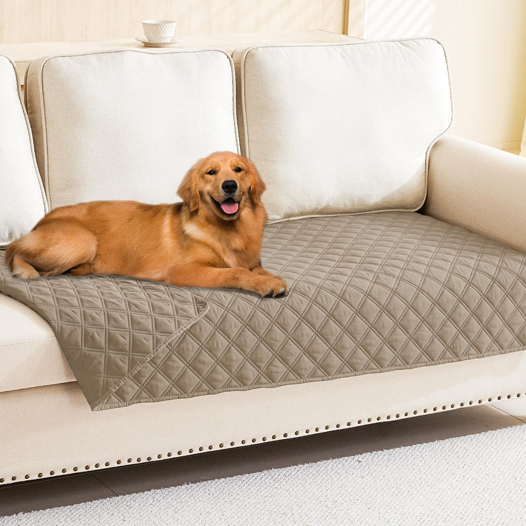 Smiry Waterproof Couch Covers for Dogs Washable, Reversible Pet Couch Covers for 3 Cushion Sofa Pet Friendly, Soft Sofa Furniture Protector for Dogs Cat Kids, Checkered (30"x70", Grey/Dark Grey)