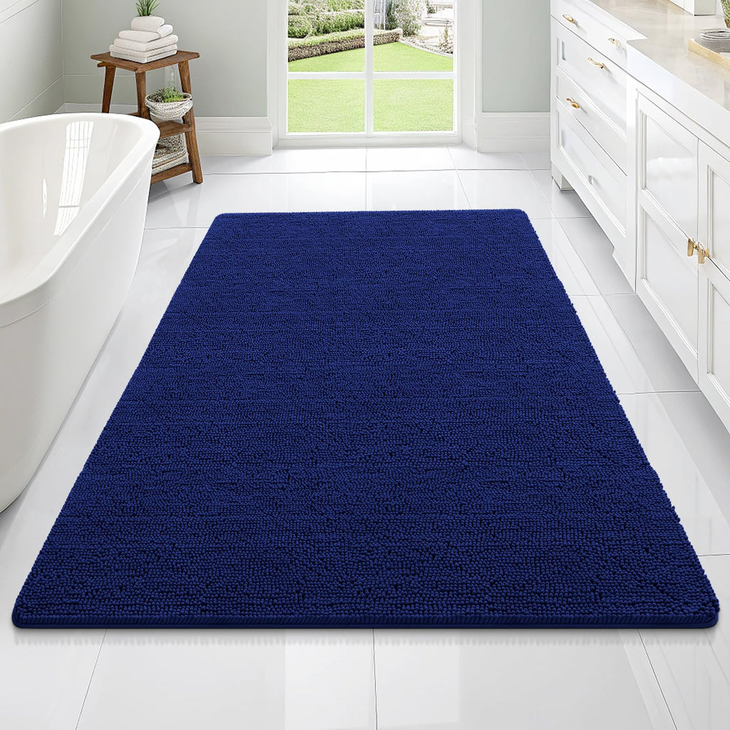 OLANLY Bathroom Rugs 30x20, Extra Soft Absorbent Chenille Bath Rugs, Rubber Backing Quick Dry, Machine Washable Bath Mats for Bathroom Floor, Tub and Shower, Home Decor Accessories, Grey