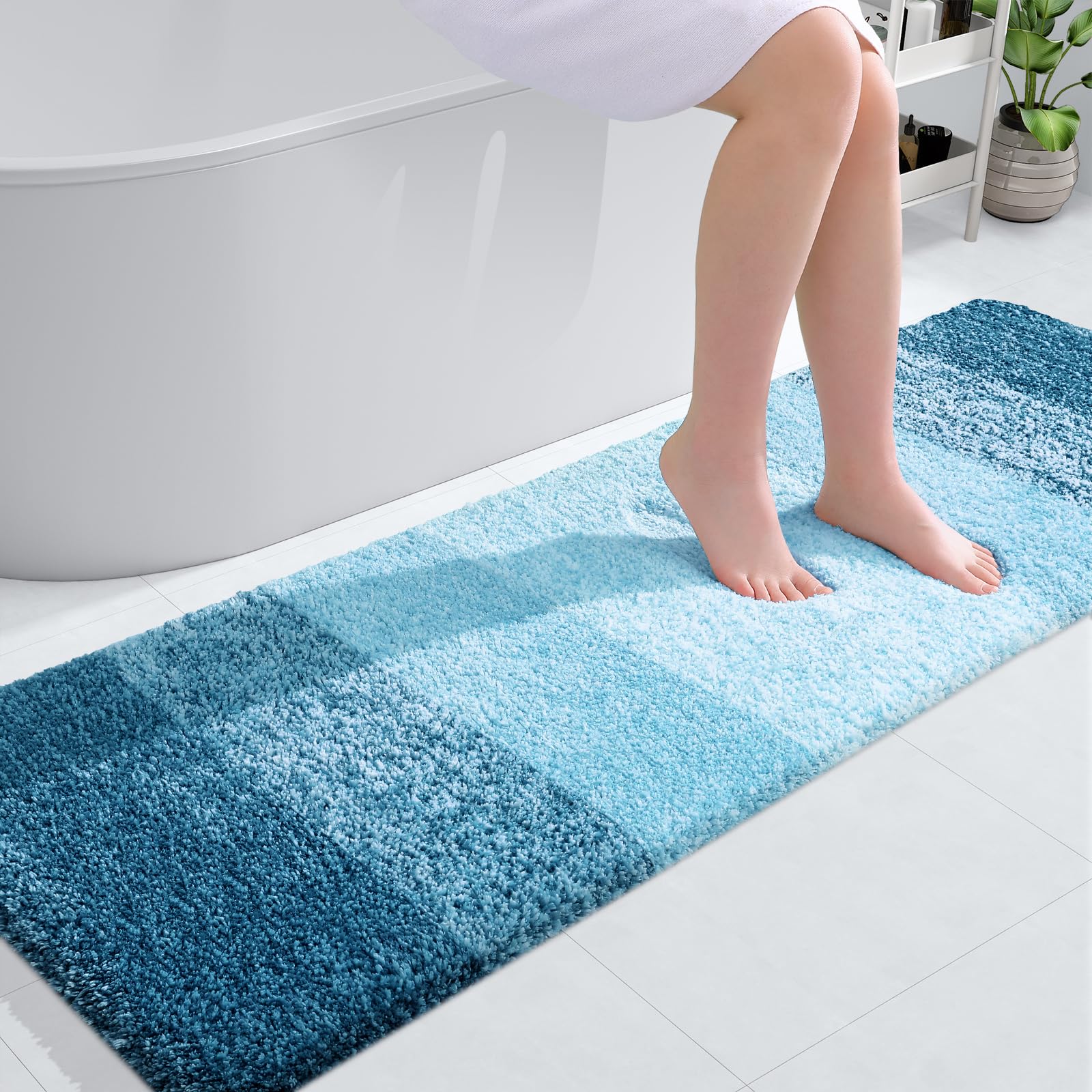 OLANLY Bathroom Rugs Mat 30x20, Extra Soft Absorbent Microfiber Bath Rugs, Rubber Backing, Quick Dry, Machine Washable Bath Mats for Bathroom Floor, Tub and Shower, Home Decor Accessories, Grey