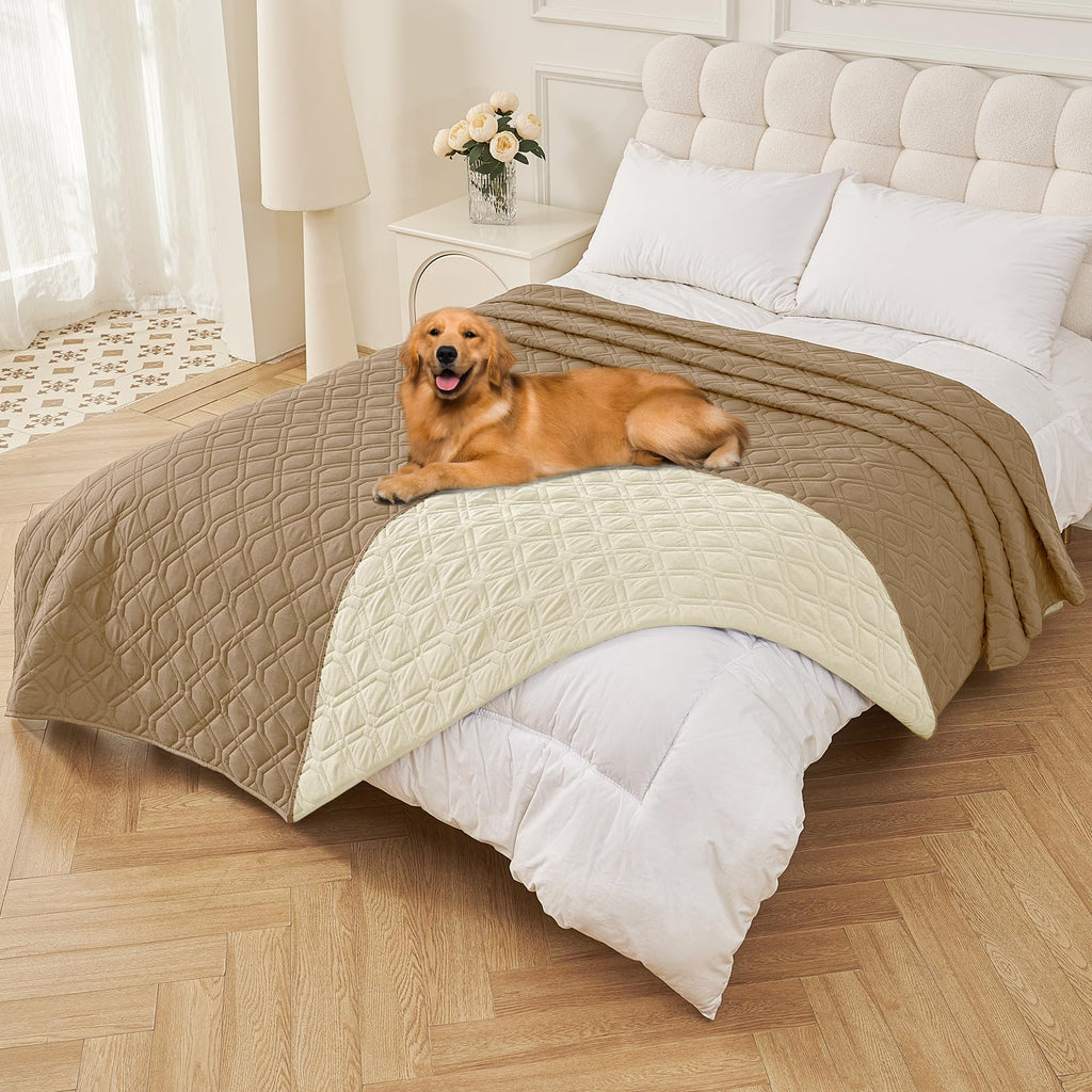 Smiry Waterproof Couch Covers for Dogs Washable, Reversible Pet Couch Covers for 3 Cushion Sofa Pet Friendly, Soft Sofa Furniture Protector for Dogs Cat Kids, Checkered (30"x70", Grey/Dark Grey)