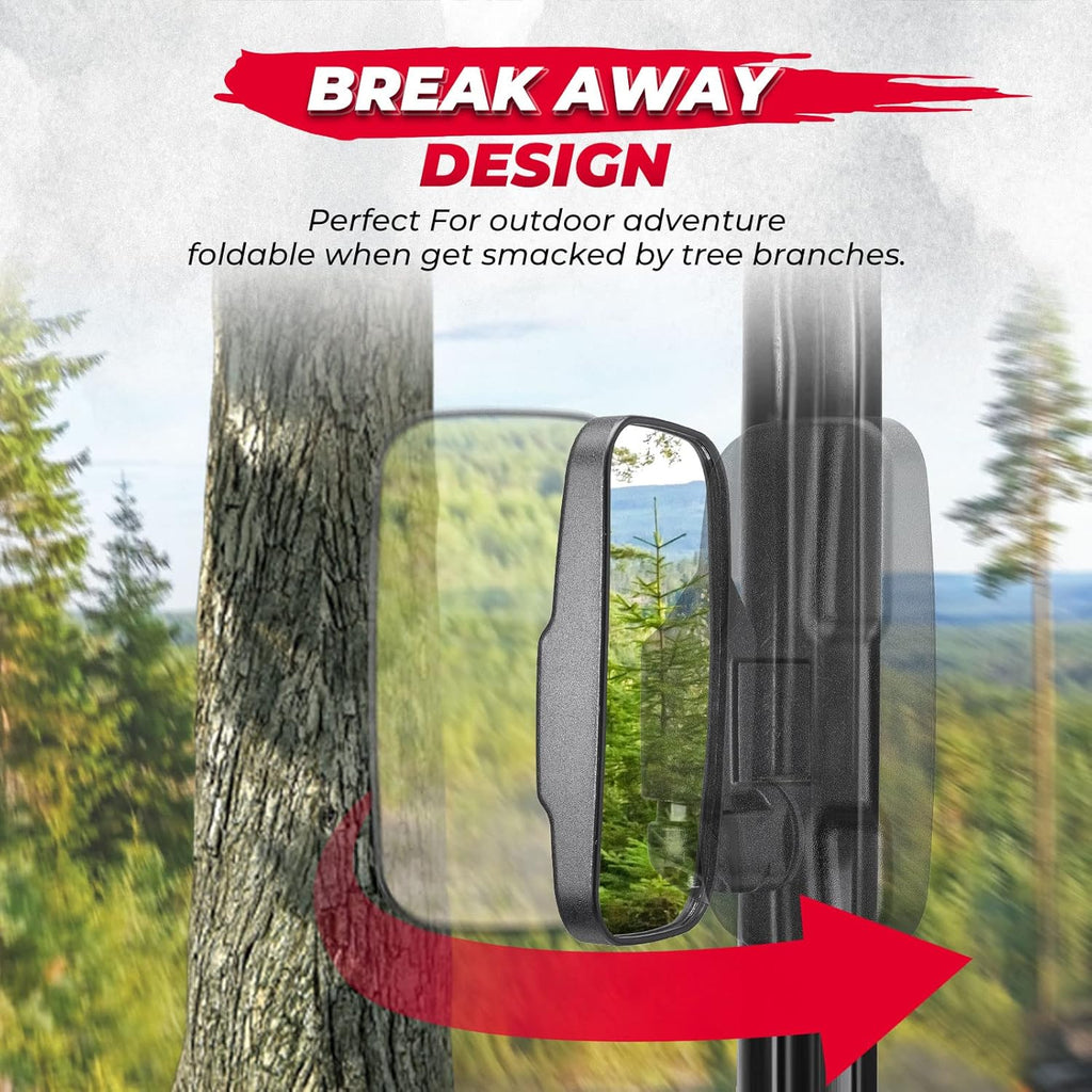 KEMIMOTO UTV Side Mirrors And Center Mirror Set Compatible With Polaris Ranger 500 900 1000 XP Defender w/Pro-Fit Profiled Tube UTV Rearview Mirrors Rear View Mirror Accessories