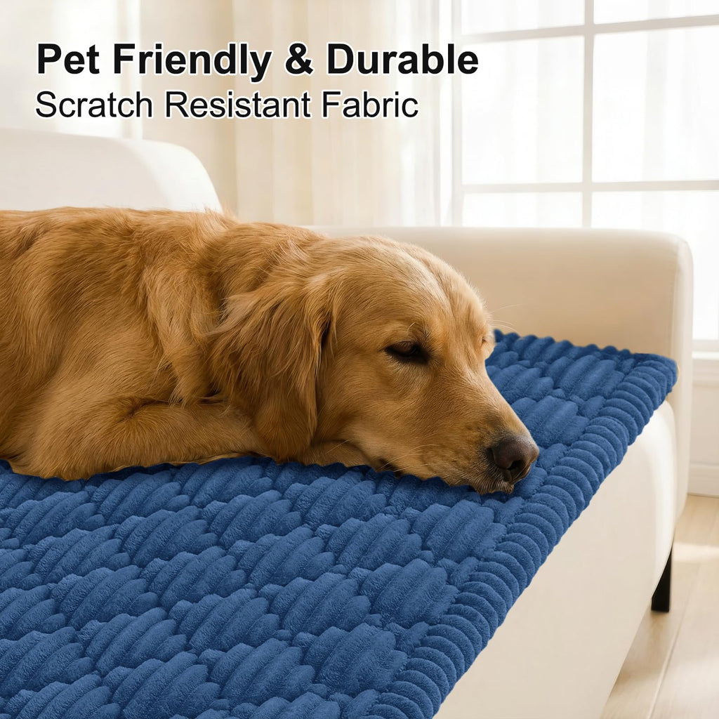 Smiry Pet Couch Cover for Dogs Washable, Non-Slip Fuzzy Couch Covers for 3 Cushion Sofa Pet Friendly, Soft Thick Furniture Protector Sofa Slipcover Mat for Dogs (Camel, 27.6" x 59")