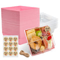 Disposable Charcuterie Boxes with Clear Lid, Food Boxes for Cold&Room Temperature Foods,Grease-Resistant Bakery Packaging for Pastry & Takeout Use 5.3x4.9x2.5INCH(50 Pack,Brown)