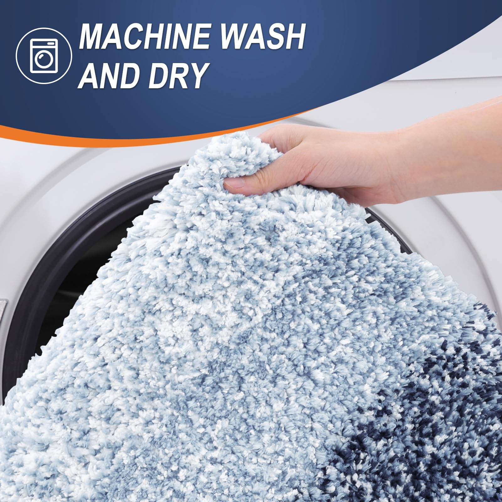 OLANLY Bathroom Rugs Sets 3 Piece, Soft Absorbent Microfiber Bath Mats and U-Shaped Contour Toilet Rug, Machine Wash Dry, Plush Shaggy Bath Mat Set for Bathroom (30"x20"+24"x16"+24"x20", Grey)