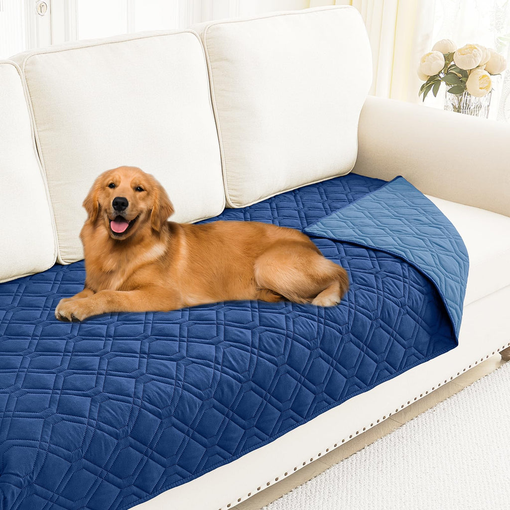 Smiry Waterproof Couch Covers for Dogs Washable, Reversible Pet Couch Covers for 3 Cushion Sofa Pet Friendly, Soft Sofa Furniture Protector for Dogs Cat Kids, Checkered (30"x70", Grey/Dark Grey)