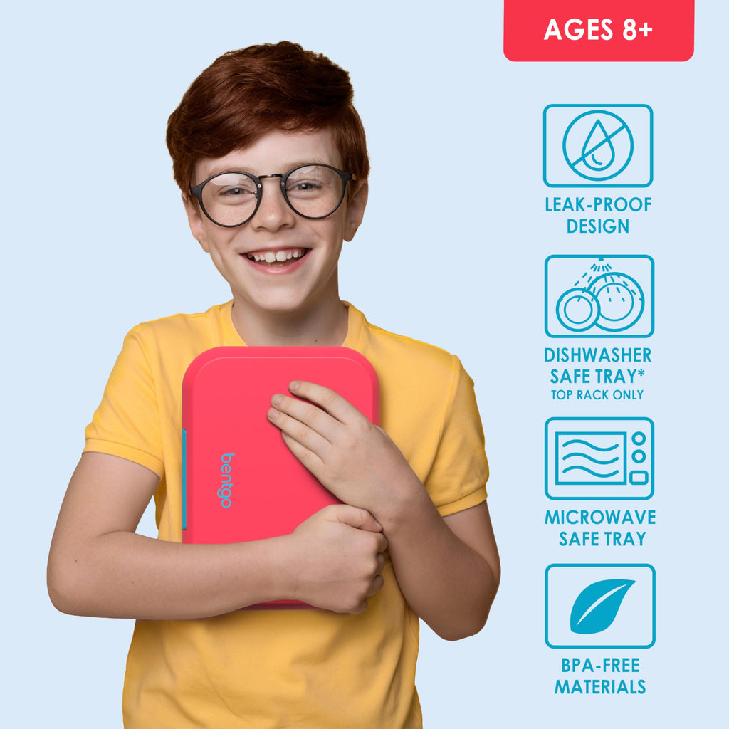 Bentgo Pop - Leak-Proof Lunch Box & Removable Divider for Ages 8+ & Teens - Lunch Container Holds 5 Cups of Food; 3-4 Compartments; Microwave/Dishwasher Safe; 2 Year Warranty (Navy Blue/Chartreuse)