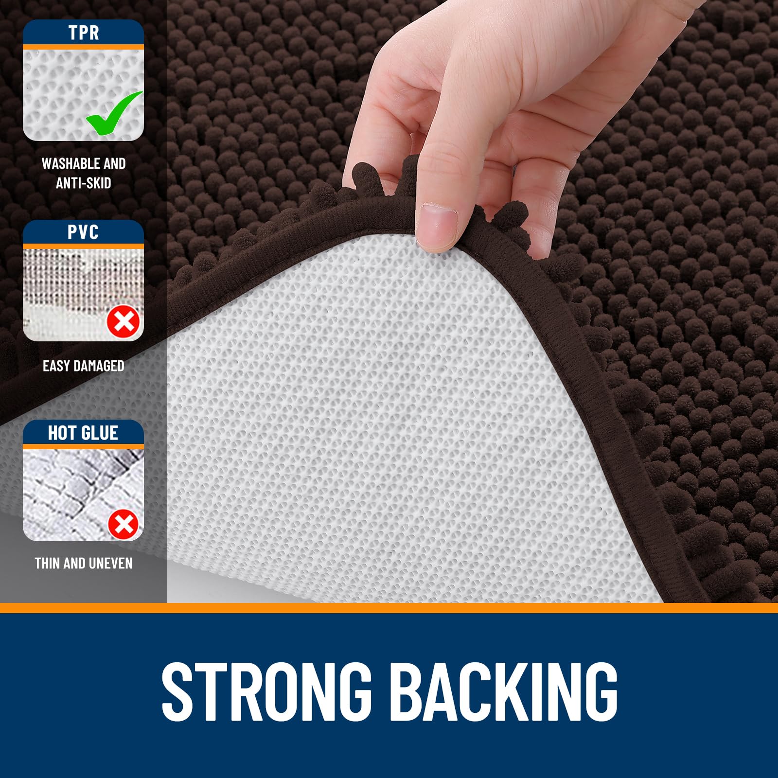 OLANLY 30-inch Round Bathroom Rugs, Extra Soft and Absorbent Chenille Bath Rugs, Quick Dry Machine Washable Bath Mats for Bathroom Floor, Tub and Shower, Home Decor Accessories, Grey