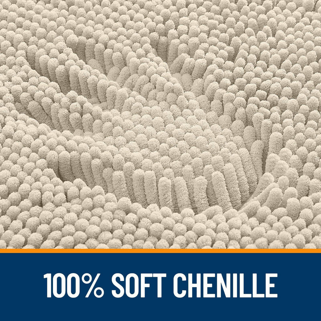 OLANLY Bathroom Rugs Sets 3 Piece, Soft Absorbent Chenille Bath Mats and U-Shaped Contour Toilet Rug, Quick Dry, Home Decor Accessories, Bath Mat Set for Bathroom (30"x20"+24"x16"+24"x20", Grey)