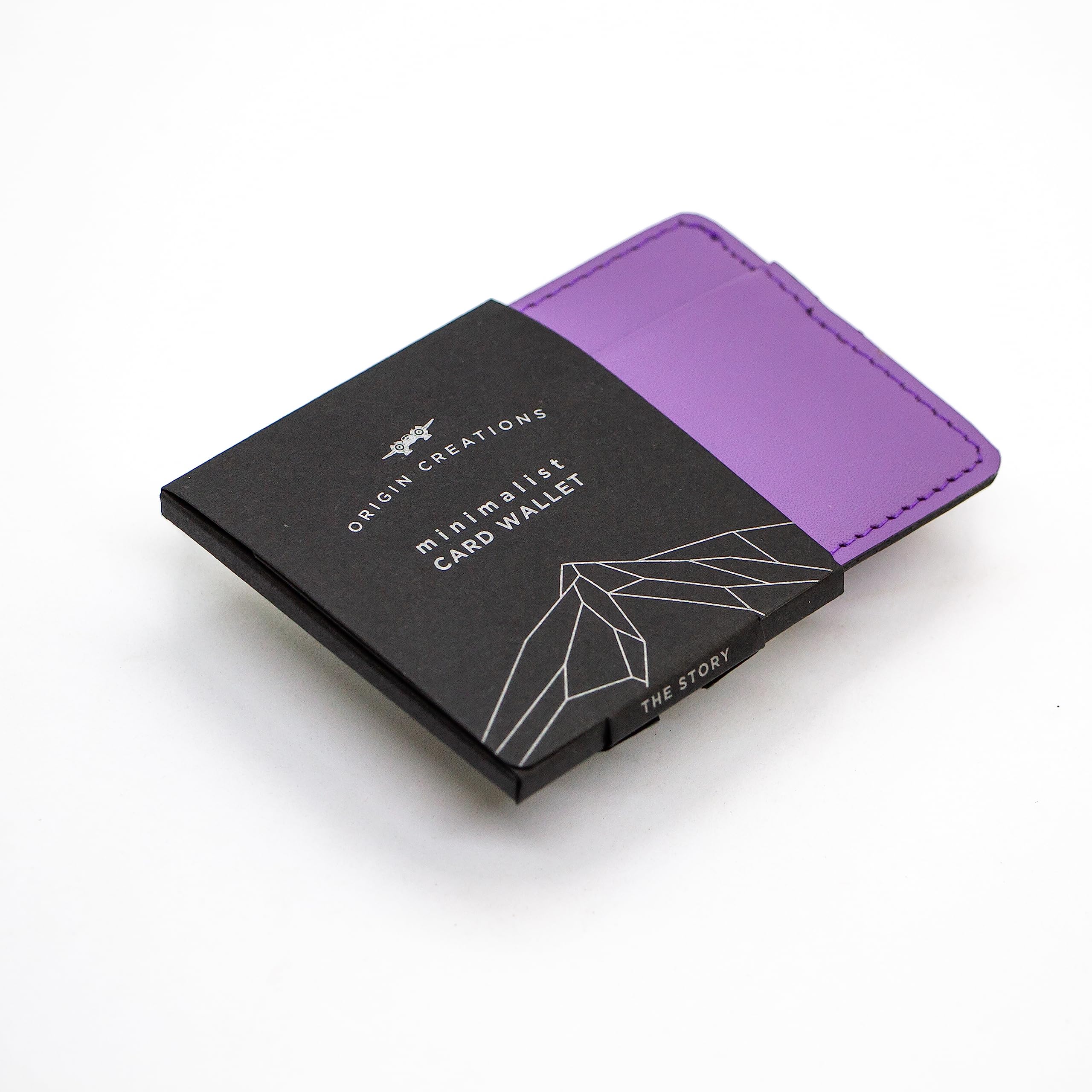 TWIN ENGINE COFFEE Handcrafted Leather Minimalist Wallet/Card Holder Wallet with 6 card capacity and cash pocket/Hand Stitched Top Grain/Slim/Perfect Gift/Men’s and Women’s/Origin Creations (Purple)