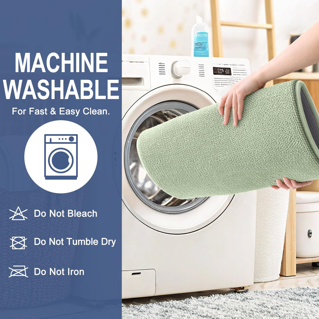 OLANLY Bathroom Rugs Sets 2 Piece, Soft Absorbent Memory Foam Bath Rug Set, Non-Slip, Quick Dry, Machine Washable Bath Mats for Bathroom, Home Decor Accessories (30"x20"+24"x16", Grey)