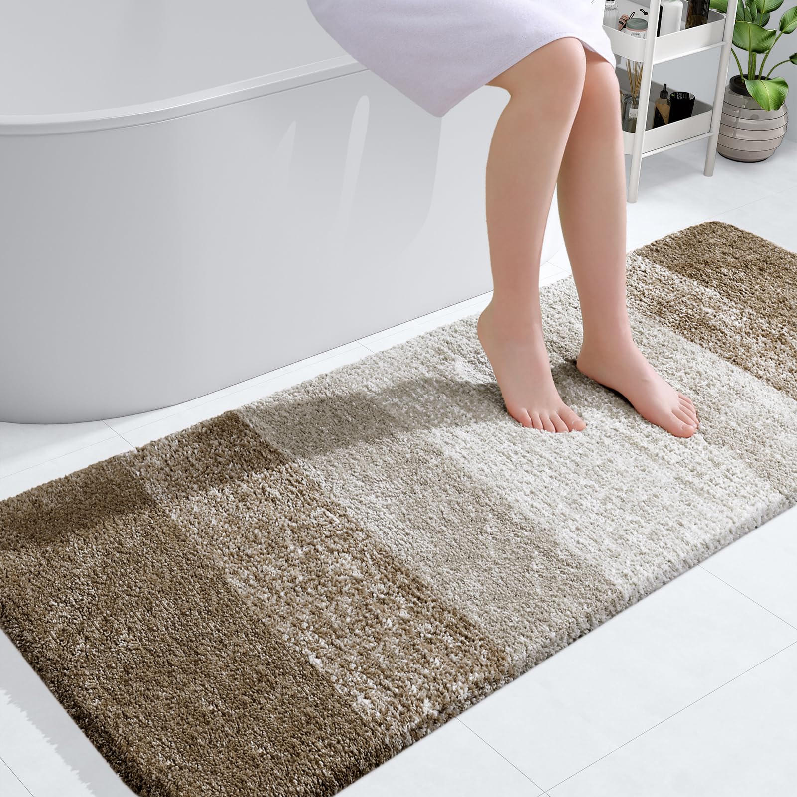 OLANLY Bathroom Rugs Mat 30x20, Extra Soft Absorbent Microfiber Bath Rugs, Rubber Backing, Quick Dry, Machine Washable Bath Mats for Bathroom Floor, Tub and Shower, Home Decor Accessories, Grey