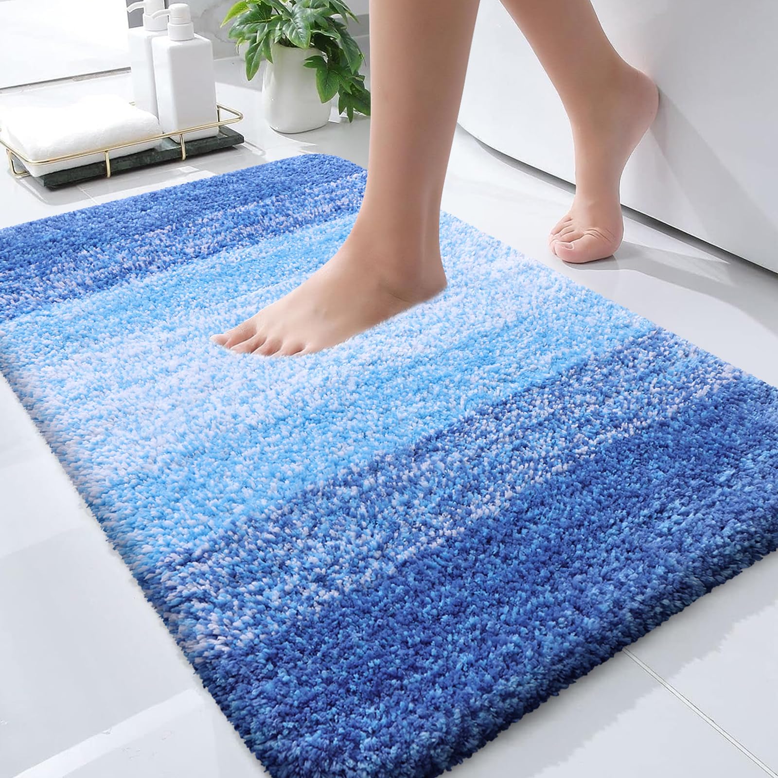 OLANLY Bathroom Rugs Mat 30x20, Extra Soft Absorbent Microfiber Bath Rugs, Rubber Backing, Quick Dry, Machine Washable Bath Mats for Bathroom Floor, Tub and Shower, Home Decor Accessories, Grey