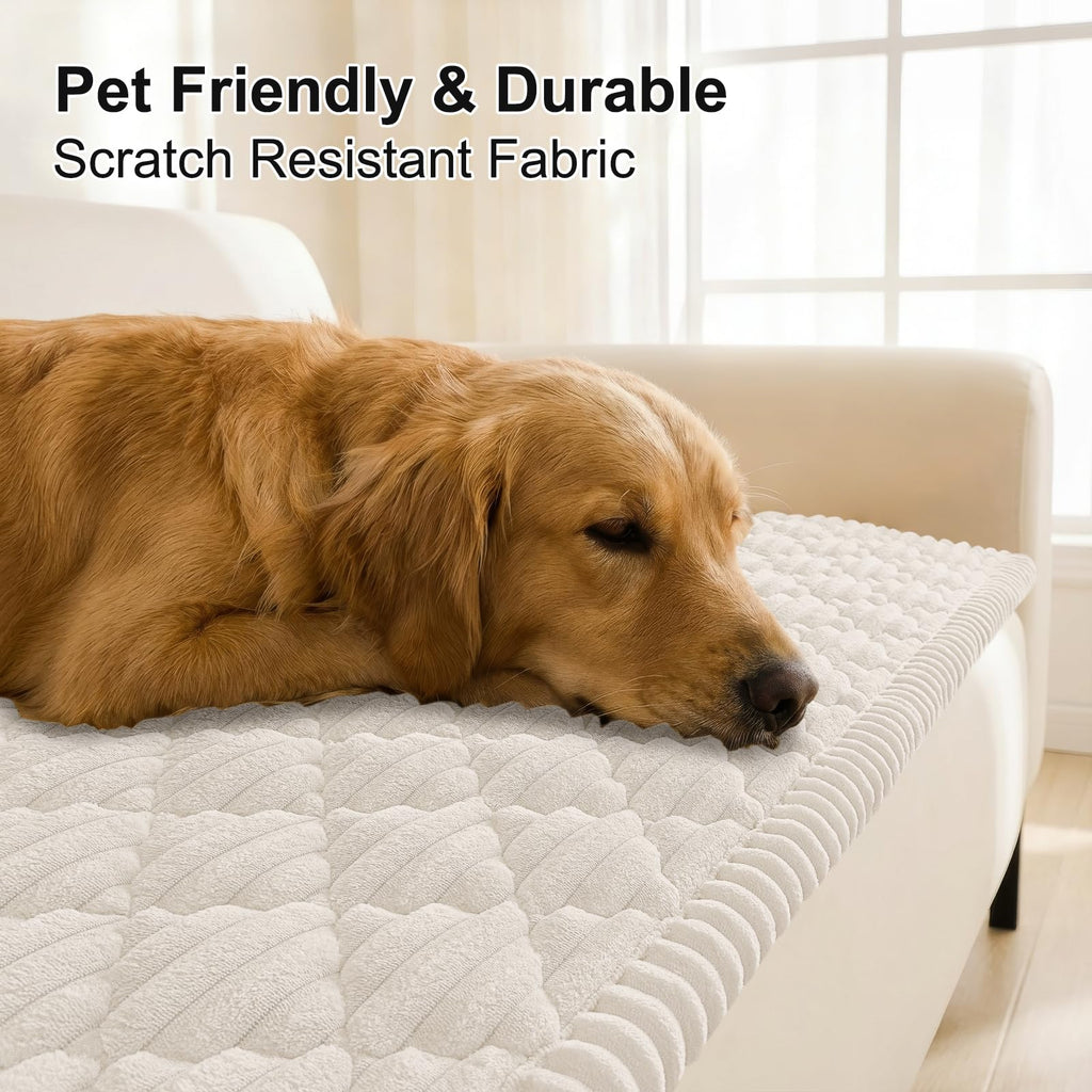 Smiry Pet Couch Cover for Dogs Washable, Non-Slip Fuzzy Couch Covers for 3 Cushion Sofa Pet Friendly, Soft Thick Furniture Protector Sofa Slipcover Mat for Dogs (Camel, 27.6" x 59")