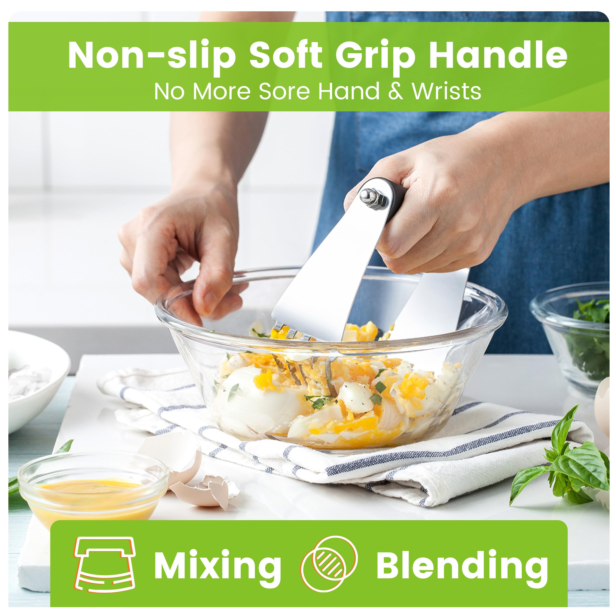 Spring Chef Dough Blender & Pastry Cutter Tool, Stainless Steel Pastry Blender & Bench Scraper for Pizza, Nut, Pie - Multipurpose Dough Cutter & Scraper Tool for Baking with Soft Grip Handles - Black